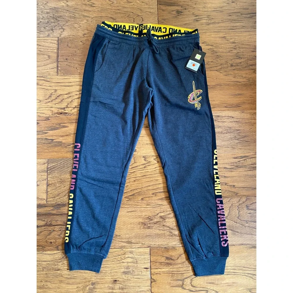 NBA UNK Cleveland Cavaliers Mens Joggers Grey Fleece Sweatpants Large New